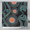 Australia Dot Painting Inspired Aboriginal Shower Curtain - Aboriginal Green Dot Patterns Art Painting Shower Curtain