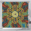 Australia Dot Painting Inspired Aboriginal Shower Curtain - Aboriginal Dot Art Color Inspired Shower Curtain