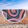 Australia Dot Painting Inspired Aboriginal Beach Blanket - Turtles With Dot In Aboriginal Beach Blanket
