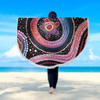 Australia Dot Painting Inspired Aboriginal Beach Blanket - Turtles With Dot In Aboriginal Beach Blanket