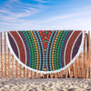 Australia Dot Painting Inspired Aboriginal Beach Blanket - Dot Color In The Aboriginal Style Beach Blanket