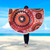 Australia Dot Painting Inspired Aboriginal Beach Blanket - Circle In The Aboriginal Dot Art Style Beach Blanket