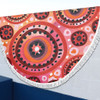 Australia Dot Painting Inspired Aboriginal Beach Blanket - Circle In The Aboriginal Dot Art Style Beach Blanket