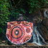 Australia Dot Painting Inspired Aboriginal Beach Blanket - Circle In The Aboriginal Dot Art Style Beach Blanket