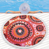 Australia Dot Painting Inspired Aboriginal Beach Blanket - Circle In The Aboriginal Dot Art Style Beach Blanket