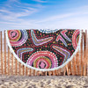 Australia Dot Painting Inspired Aboriginal Beach Blanket - Boomerang From Aboriginal Art Beach Blanket