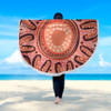 Australia Dot Painting Inspired Aboriginal Beach Blanket - Big Flower Painting With Aboriginal Dot Beach Blanket