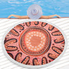 Australia Dot Painting Inspired Aboriginal Beach Blanket - Big Flower Painting With Aboriginal Dot Beach Blanket