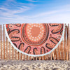 Australia Dot Painting Inspired Aboriginal Beach Blanket - Big Flower Painting With Aboriginal Dot Beach Blanket