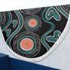 Australia Dot Painting Inspired Aboriginal Beach Blanket - Aboriginal Green Dot Patterns Art Painting Beach Blanket