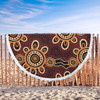 Australia Dot Painting Inspired Aboriginal Beach Blanket - Aboriginal Dot Pattern Painting Art Beach Blanket