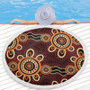 Australia Dot Painting Inspired Aboriginal Beach Blanket - Aboriginal Dot Pattern Painting Art Beach Blanket