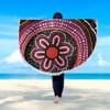 Australia Dot Painting Inspired Aboriginal Beach Blanket - Aboriginal Color Dot Inspired Beach Blanket