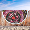 Australia Dot Painting Inspired Aboriginal Beach Blanket - Aboriginal Color Dot Inspired Beach Blanket