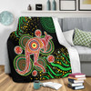 Australia Animals Aboriginal Blanket - Aboriginal Plant With Kangaroo Colorful Art Blanket