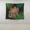 Australia Animals Aboriginal Tapestry - Aboriginal Plant With Kangaroo Colorful Art Tapestry