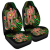 Australia Animals Aboriginal Car Seat Cover - Aboriginal Plant With Kangaroo Colorful Art Car Seat Cover