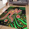 Australia Animals Aboriginal Area Rug - Aboriginal Plant With Kangaroo Colorful Art Area Rug