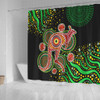 Australia Animals Aboriginal Shower Curtain - Aboriginal Plant With Kangaroo Colorful Art Shower Curtain