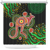 Australia Animals Aboriginal Shower Curtain - Aboriginal Plant With Kangaroo Colorful Art Shower Curtain