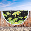Australia Animals Aboriginal Beach Blanket - Your Wings Already Exist Aboriginal Green Butterflies Art Inspired Beach Blanket