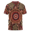 Australia Aboriginal T-shirt - Brown Aboriginal Style Dot Painting T-shirt