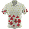 Australia Aboriginal Hawaiian Shirt - Poppy Flowers Background In Aboriginal Dot Art Style Hawaiian Shirt