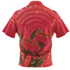 Australia Aboriginal Hawaiian Shirt - Red Aboriginal Art With Eucalyptus Flowers Hawaiian Shirt