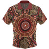 Australia Aboriginal Hawaiian Shirt - Brown Aboriginal Style Dot Painting Hawaiian Shirt