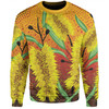 Australia Aboriginal Sweatshirt - Aboriginal Art Of Yellow Bottle Brush Plant Sweatshirt