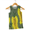 Australia Aboriginal Men Singlet - Yellow Bottle Brush Flora In Aboriginal Painting Men Singlet