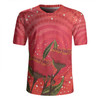 Australia Aboriginal Rugby Jersey - Red Aboriginal Art With Eucalyptus Flowers Rugby Jersey