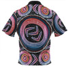 Australia Aboriginal Zip Polo Shirt - Aboriginal Boomerang Dot Art Zip Polo Shirt