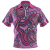 Australia Aboriginal Zip Polo Shirt - Dot Patterns From Indigenous Australian Culture Zip Polo Shirt