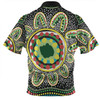Australia Aboriginal Zip Polo Shirt - Aboriginal Art Painting Decorated With The Colorful Dots Zip Polo Shirt