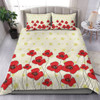 Australia Aboriginal Bedding Set - Poppy Flowers Background In Aboriginal Dot Art Style Bedding Set