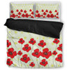 Australia Aboriginal Bedding Set - Poppy Flowers Background In Aboriginal Dot Art Style Bedding Set