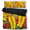 Australia Aboriginal Bedding Set - Aboriginal Art Of Yellow Bottle Brush Plant Bedding Set