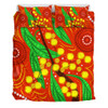 Australia Aboriginal Bedding Set - Aboriginal Dot Art Of Australian Yellow Wattle Painting Bedding Set