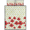 Australia Aboriginal Quilt Bed Set - Poppy Flowers Background In Aboriginal Dot Art Style Quilt Bed Set