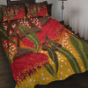 Australia Aboriginal Quilt Bed Set - Red Eucalyptus Aboriginal Dot Art Quilt Bed Set