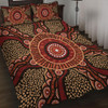 Australia Aboriginal Quilt Bed Set - Brown Aboriginal Style Dot Painting Quilt Bed Set