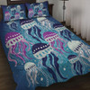 Australia Aboriginal Quilt Bed Set - Aboriginal Art Painting With Jellyfish Quilt Bed Set