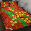 Australia Aboriginal Quilt Bed Set - Aboriginal Dot Art Of Australian Yellow Wattle Painting Quilt Bed Set