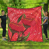 Australia Aboriginal Quilt - Red Aboriginal Art With Eucalyptus Flowers Quilt