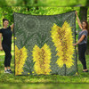 Australia Aboriginal Quilt - Yellow Bottle Brush Flora In Aboriginal Painting Quilt