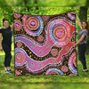 Australia Aboriginal Quilt - Aboriginal Background Featuring Dot Design Quilt