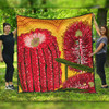 Australia Aboriginal Quilt - Aboriginal Dot Art Of Australian Native Banksia Flower Quilt