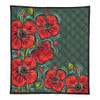 Australia Aboriginal Quilt - Aboriginal Style Australian Poppy Flower Background Quilt