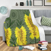 Australia Aboriginal Blanket - Yellow Bottle Brush Flora In Aboriginal Painting Blanket